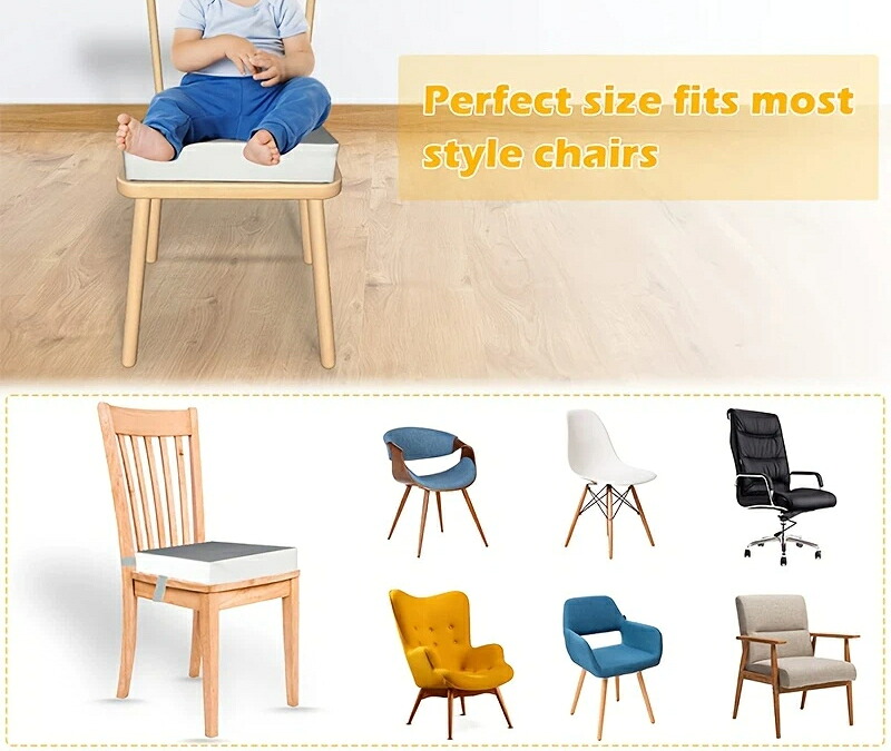 Toddler Booster Seat For Dining Table、PU洗えるダブルセーフストラップノンスリップボトムブースターシート、キッズポータブルブースターシート、キッチンレストランテーブル用