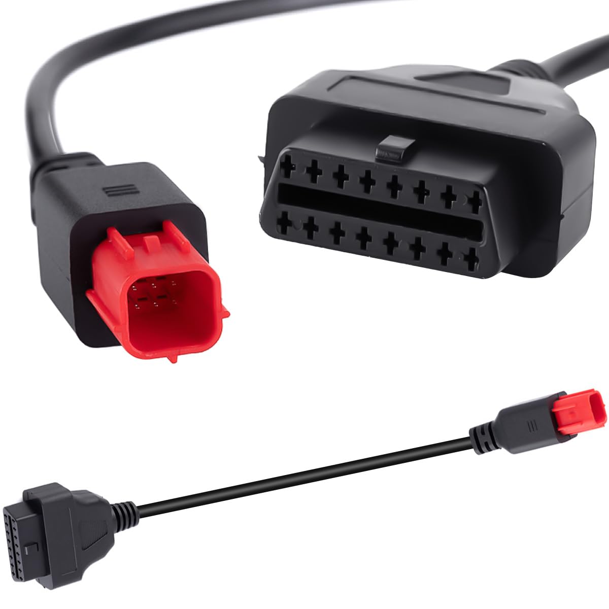 D OBD2ケーブルアダプター 16ピンから6ピンプラグ モーターバイク診断スキャナーアダプターケーブルホンダ、スズキ、およびその他のほとんどのモーターバイク用-2個セット