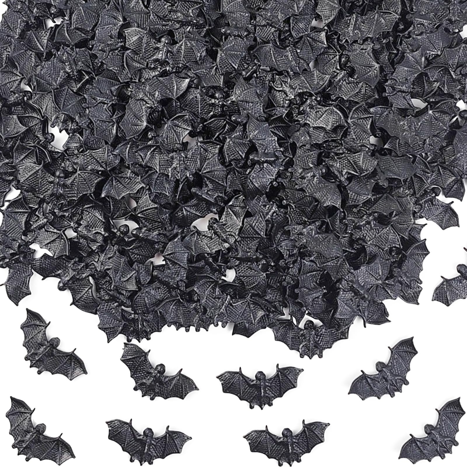 150個 ブラックバット ハロウィンデコレーション ミニ3Dバット プラスチック玩具 パーティー記念品 人工コウモリ クラフト用 不気味な怖いいたずら玩具