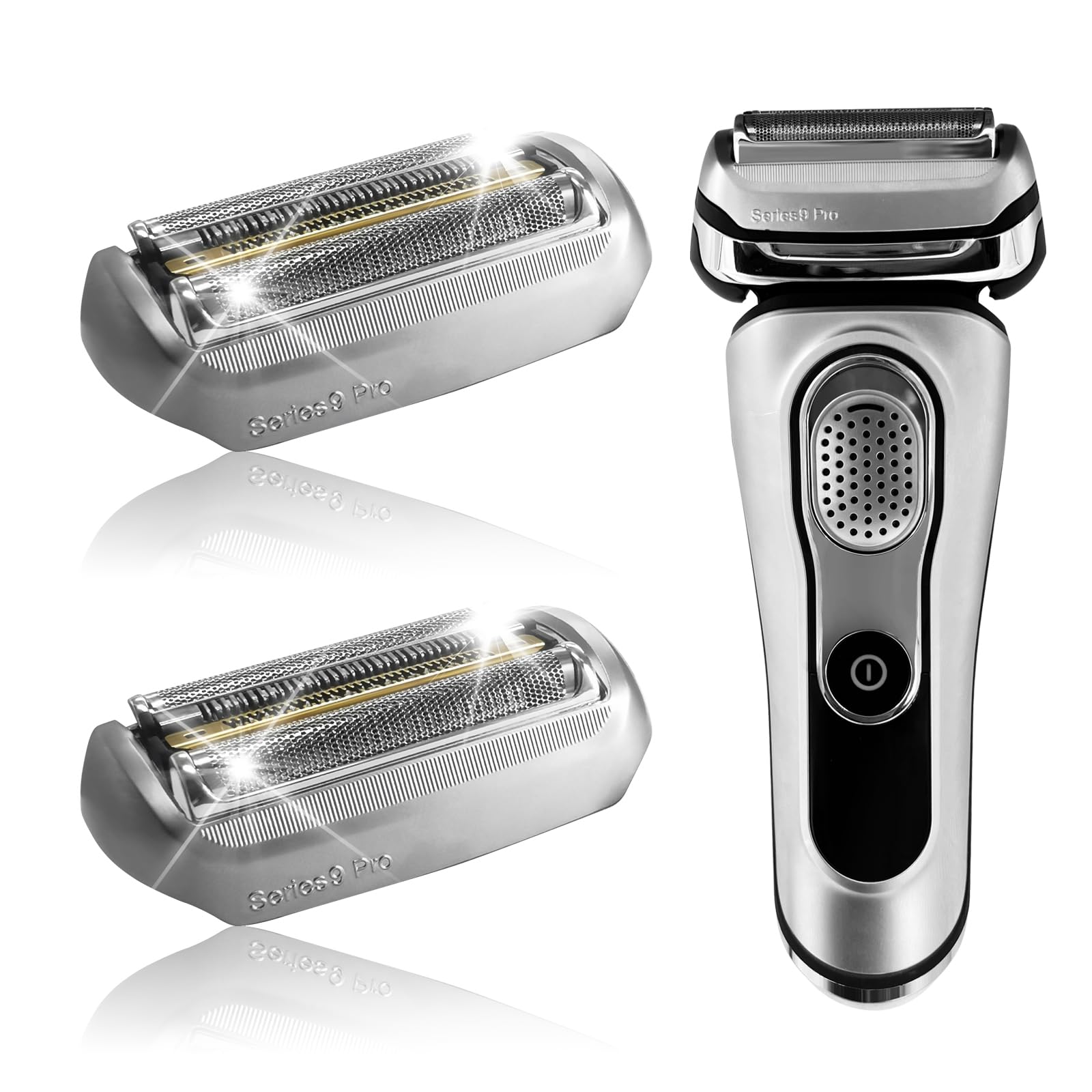 94M 電動シェーバーヘッドアクセサリー Braun Series 9 ProおよびSeries 9 Electric Razor対応 (シルバー) 2個パック