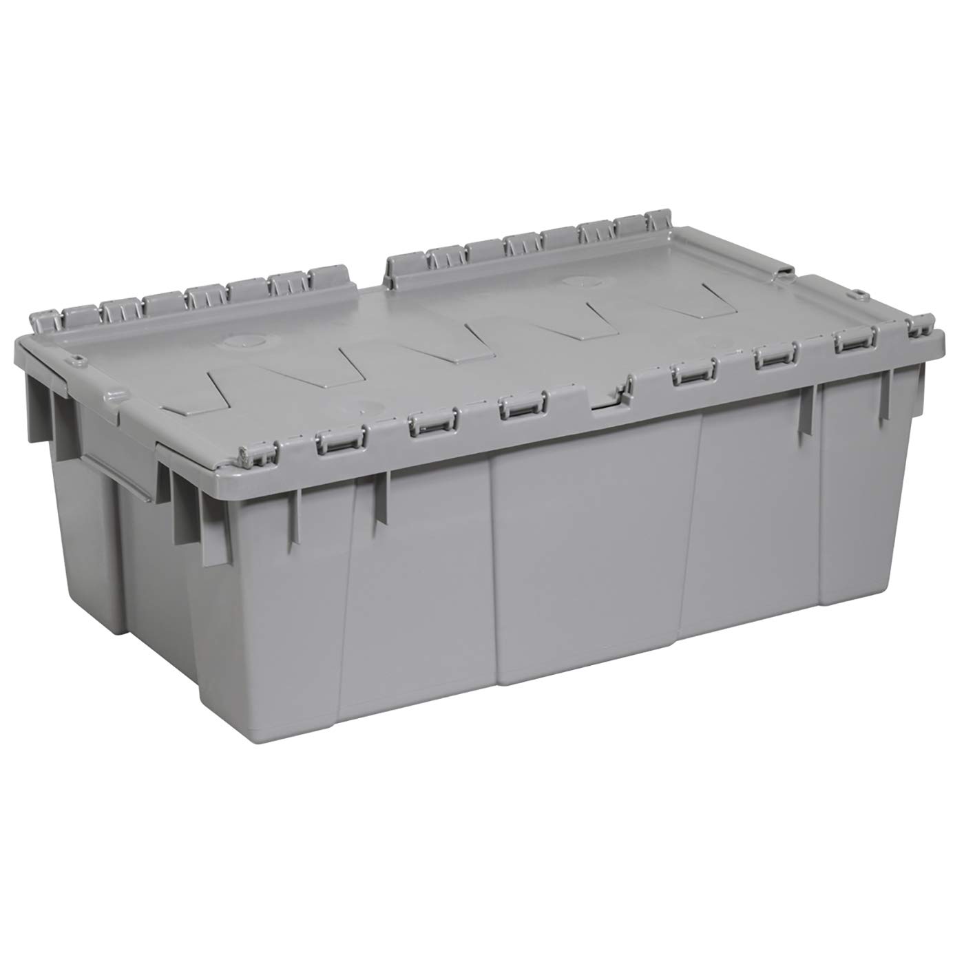 ar2012070201000 Attached蓋フリップトップストレージと配布プラスチックトート、20インチx 12インチx 7インチ、グレー|いいものばかり