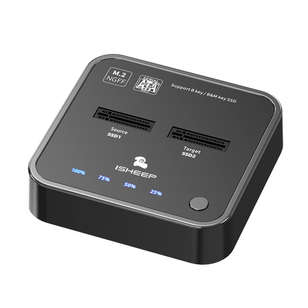 デュプリケーター、SATA M.2 to Type C ハードドライブドッキングステーション、B+M Key M.2 SSD用、オフラインクローンコピー機能をサポート