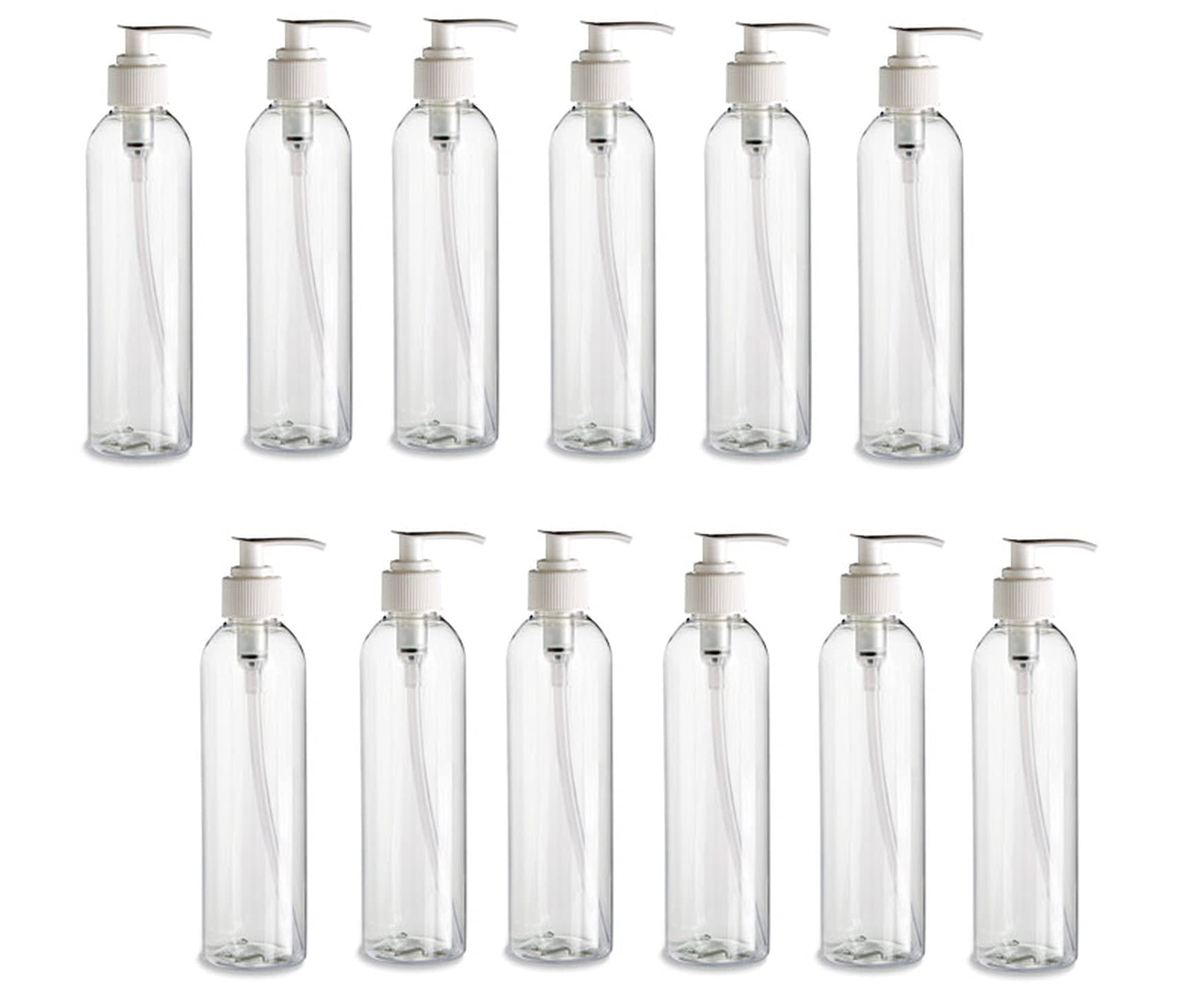 Natural Farms 12個容器に並べる ? 8薬局衡オンス ? クリアコスモプラスチックボトル ? 白いこと揚水機 ? エッセンシャルオイル、香料、洗い濯ぎ生産品用