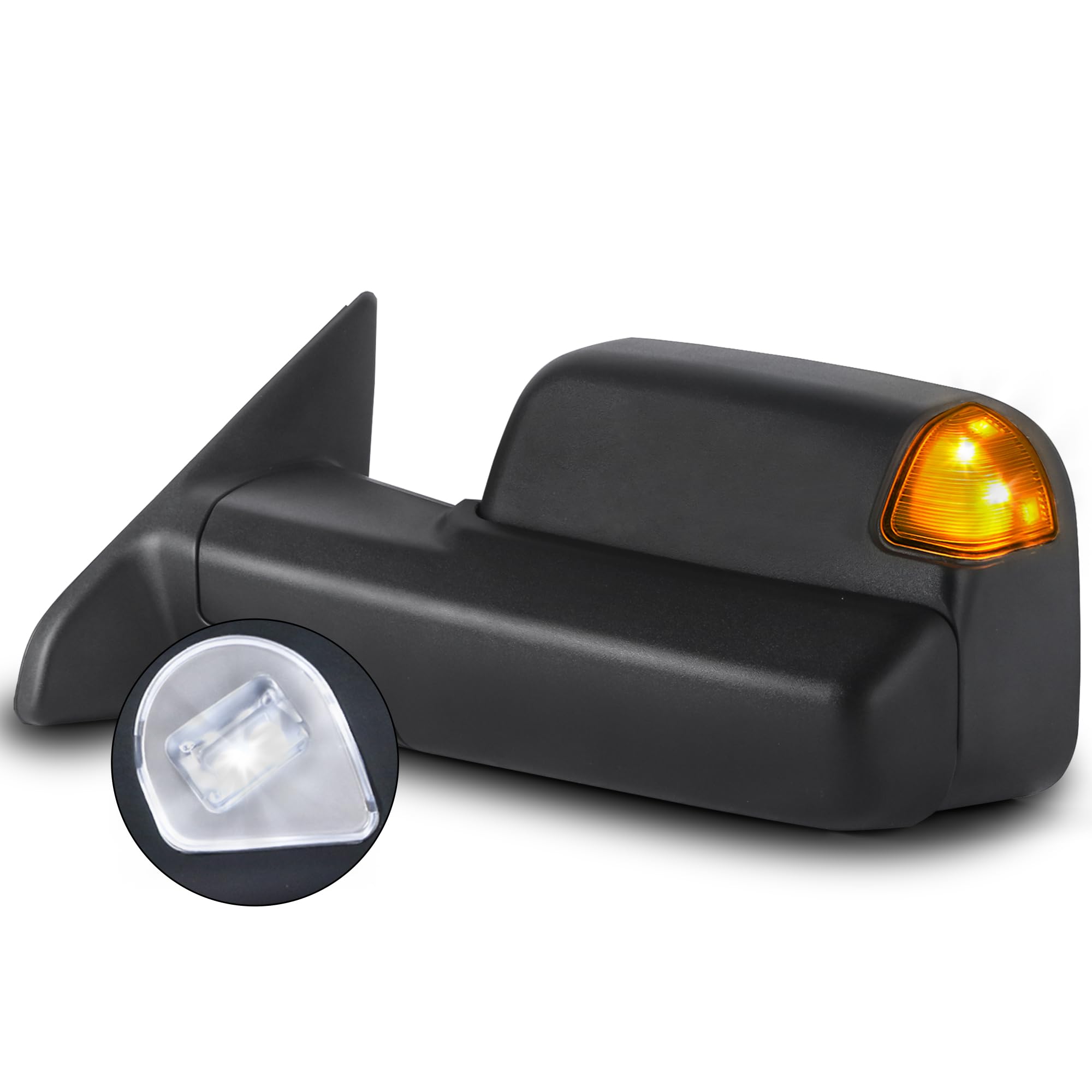 左ブラックパワー加熱牽引ミラー 09-18 Dodge Ram 1500/10-18 Dodge Ram 2500 3500/19-24 Ram 1500 Classic、LEDウィンカーライトに対応｜いいものばかり