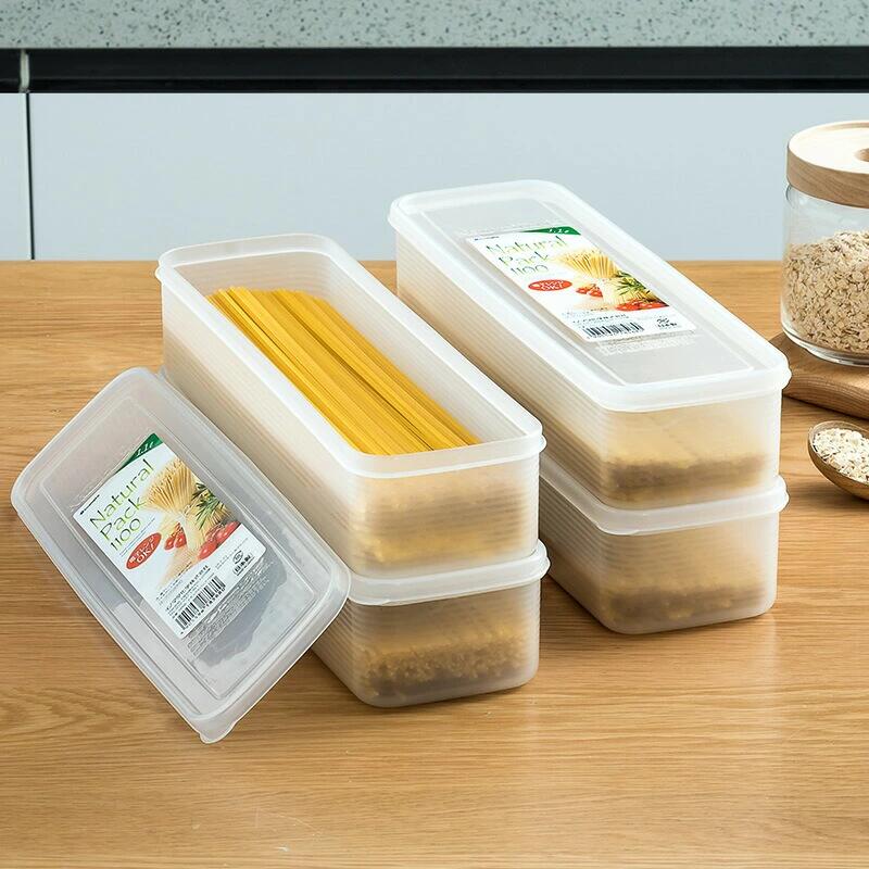 パスタケース 1.1L 3 個セット 密閉 保存容器 プラスチック 麺類 穀物 キッチン収納 箸 フォーク スプーン 長物収納 蓋付き｜いいものばかり