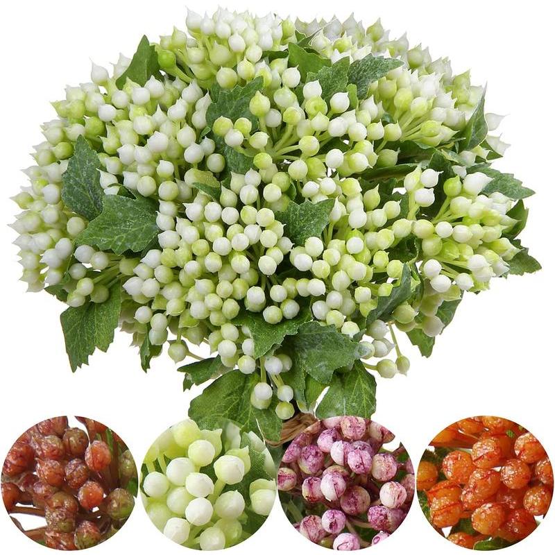 5個 12インチ 人造花 ベリーピック 造花の茎 フラワーアレンジメント 葉っぱ付き人工茎 花の茎 人工ベリーの茎｜いいものばかり
