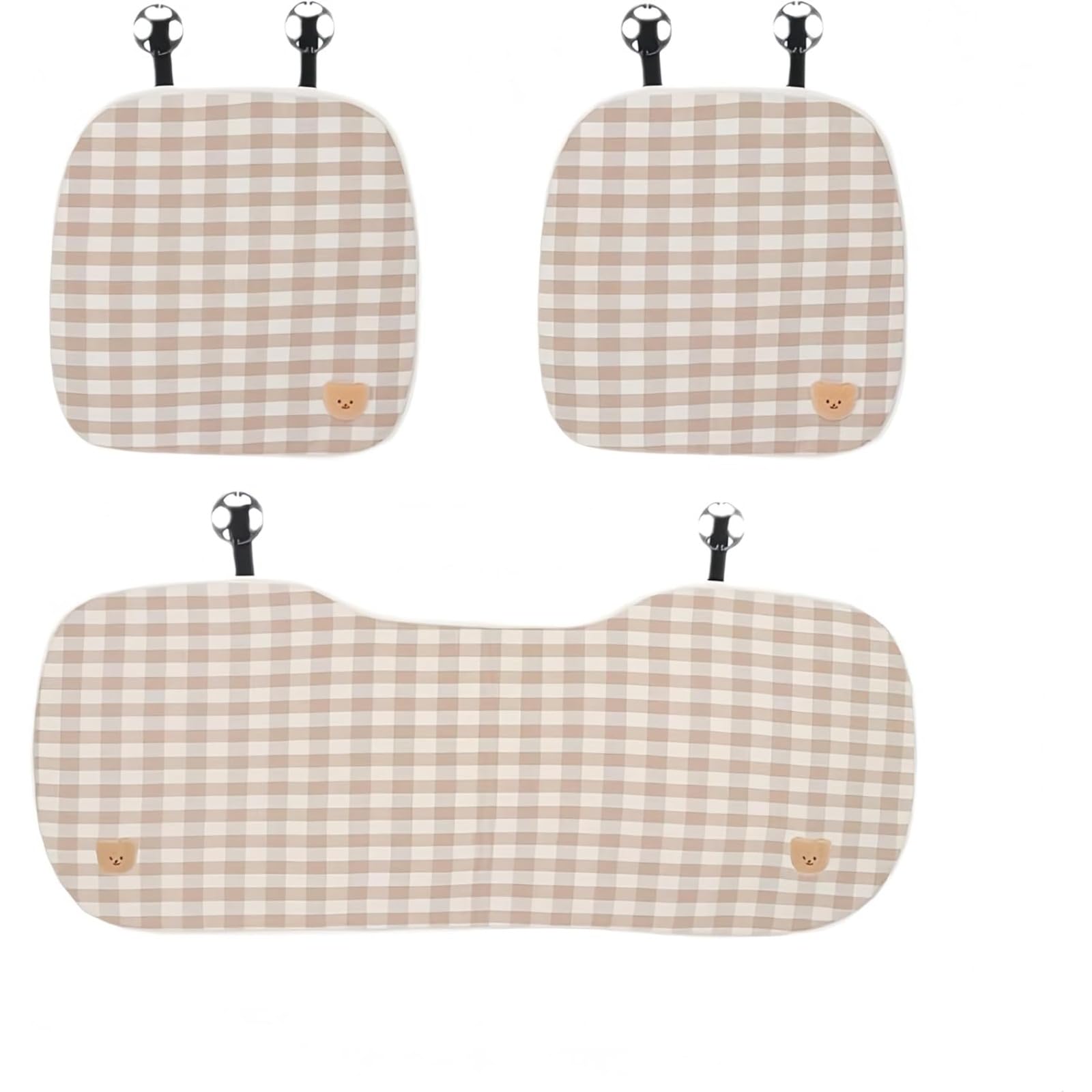 車用 ZAZY シートカバーセット 単品 2 点 / 3 点 / 4 点 / 7 点セット カー用品 通気性 かわいい 滑り止め 座席シート 前座席用 後部座席用 (3)