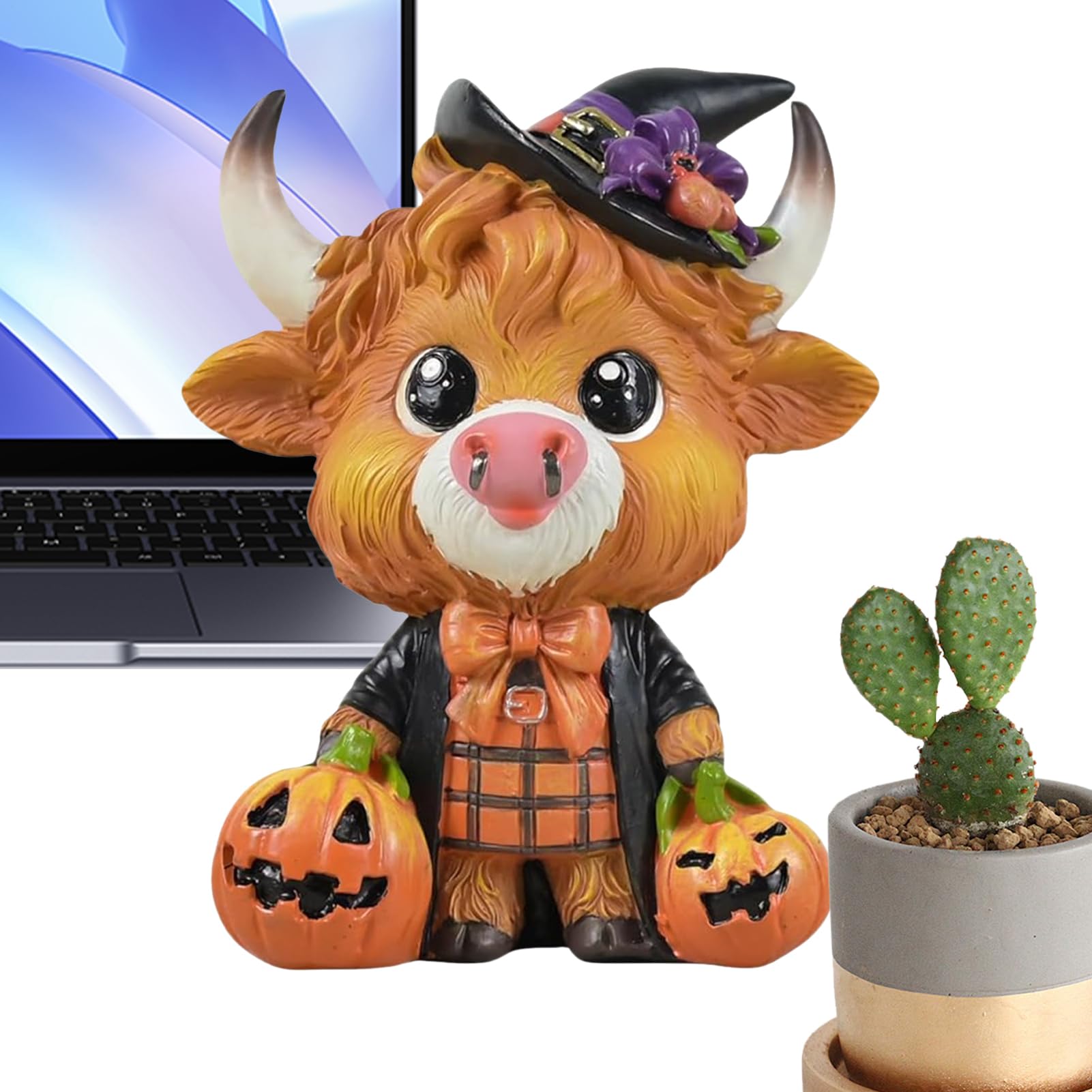 ハイランドカウ 円光ウィーン飾りつけ, ハイランドカウ 小びと 彫り物, 脂製牛図形刻みつける ハロウィン時刻表祭棚飾りつけ ホームインテリア