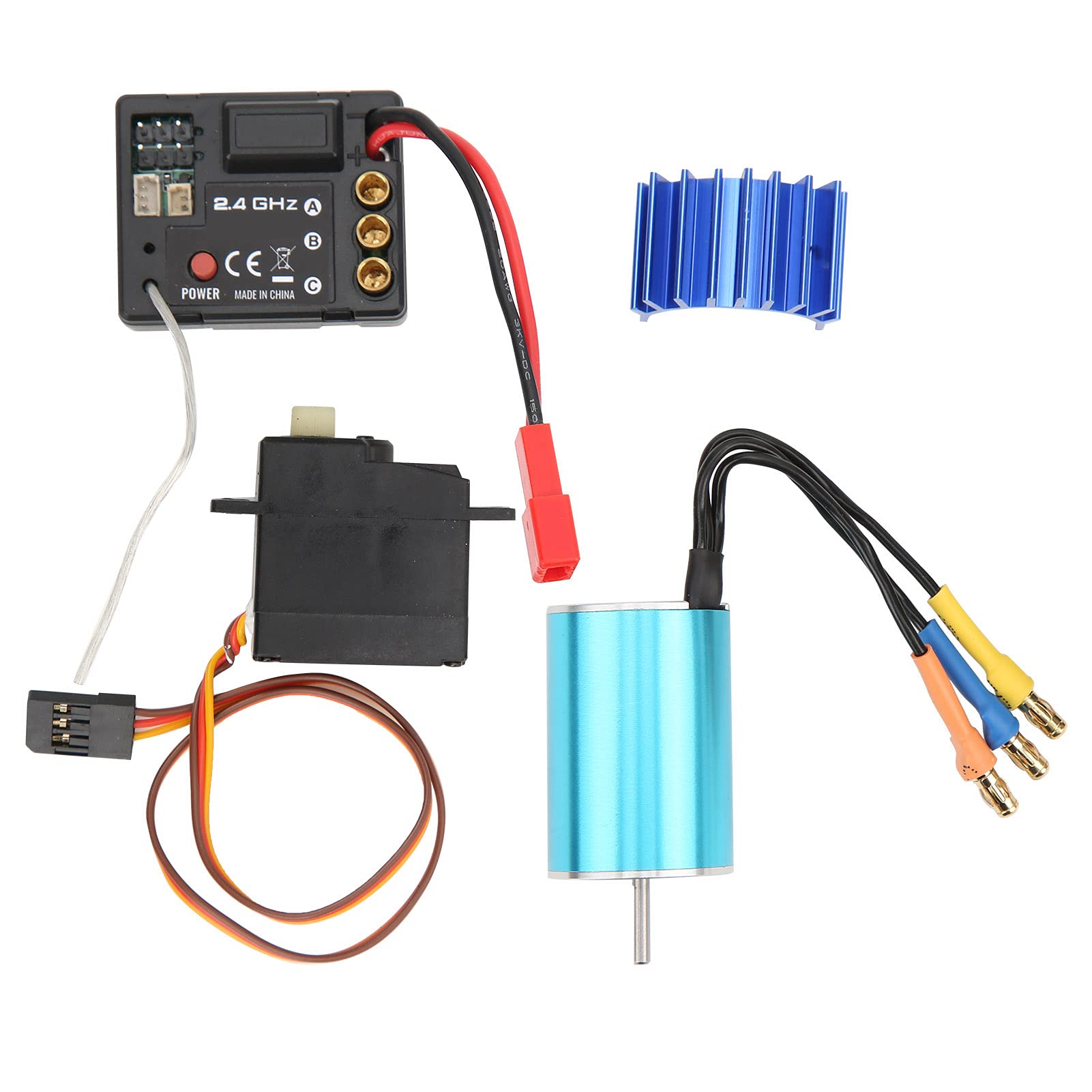 2435 3900KV ブラシレスモーター・ESC・サーボ仕掛ける、軽銀製ヒートシンク付き添い人無線電話RC鉄道車両用アップグレードキット、SG1603・1604 1/16規模鉄道車両向けのESCおよびサーボを備えた4Pセンサーレスモーター
