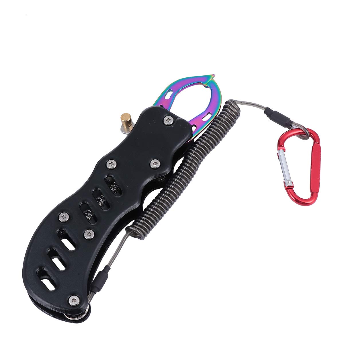 黒いことステンレス鋼製フィッシンググリップ 軽さ実用的な魚の唇グリッパー 御釣り用ペンチしても使える御釣りほれ込む家向けの持ちはこぶ助けになるなフィッシュコントローラー
