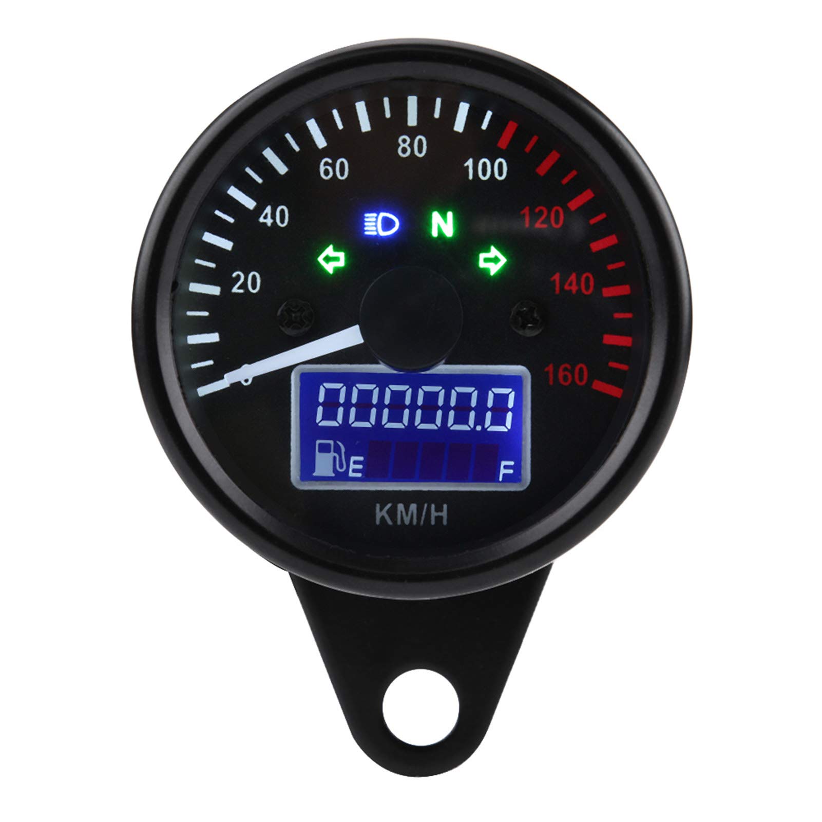 ochun 【ユニバーサル】0~160KM/h バイク用デジタルスピードメーター LED LCD表示 タコメーター 速度計 レトロブラック 防水 ABS製 高精度 12V対応 簡単取付 全バイク対応｜いいものばかり
