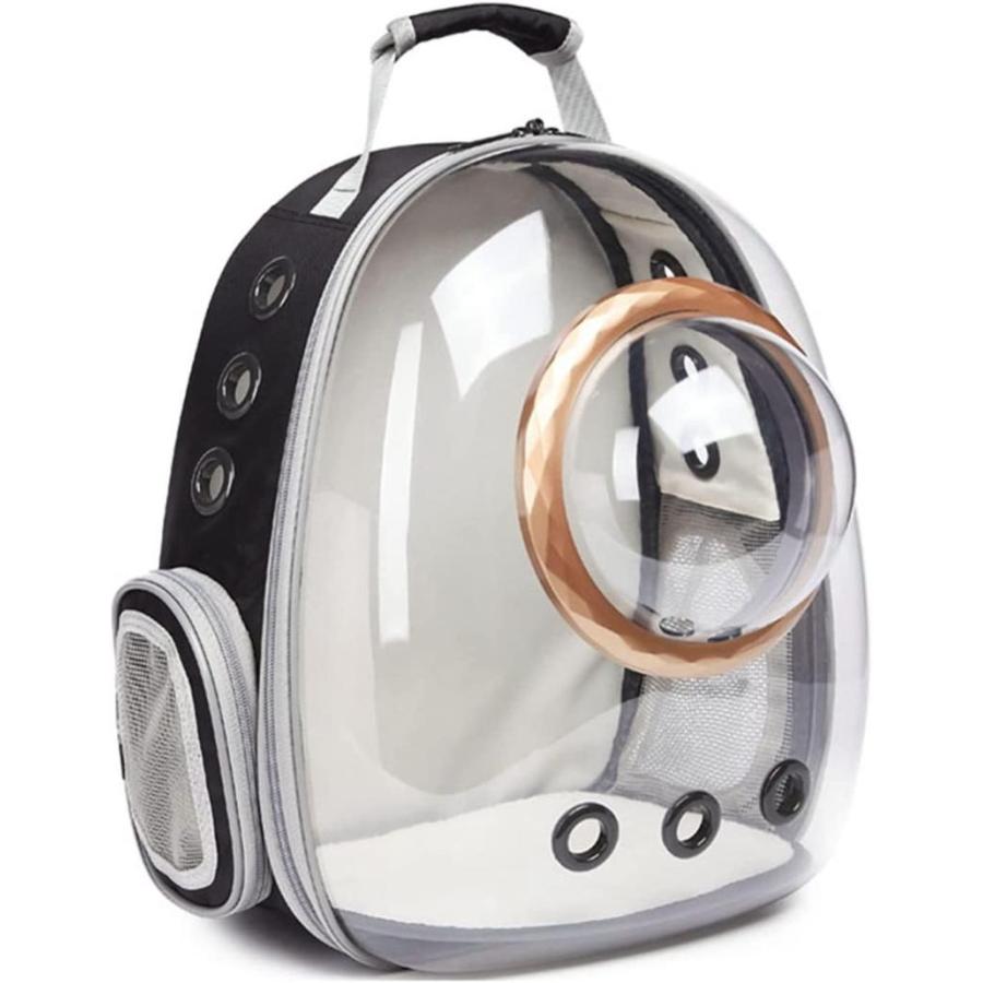 ペットキャリーリュック 猫 キャリーバッグ 宇宙船 カプセル型 透明 ペットバッグ 犬猫兼用 ス リュック 広々空間 通気性 大容量 旅行｜いいものばかり