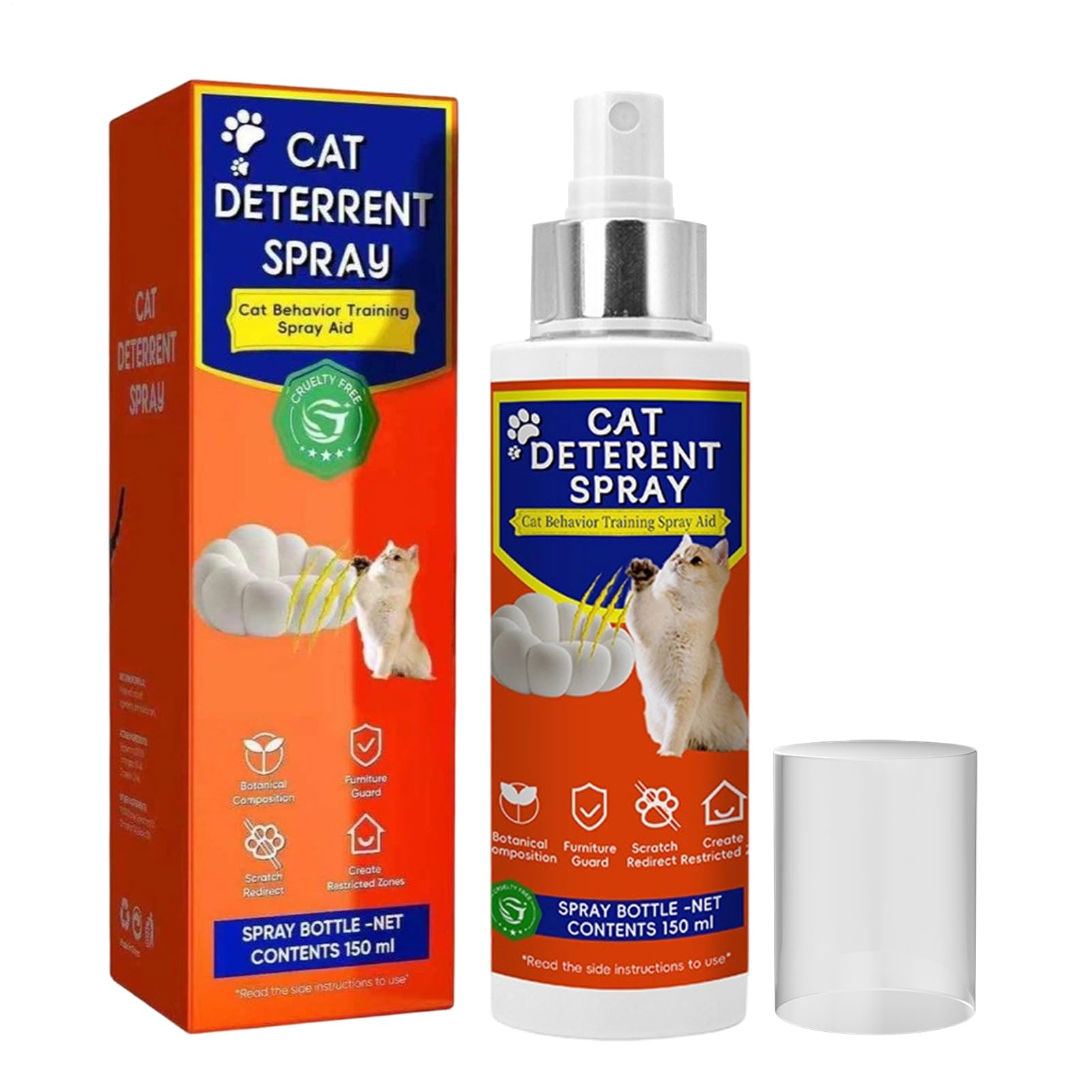 猫の立ち振る舞う置きかえるしつけ吹き付ける,150ml 生まれながら愛玩動物しつけ差し固める - 猫の引っかき打つ手吹き付ける - 調度品・ソファ・ラグ・カーペット 防御すること 用 室内外 身寄り向け 愛玩動物 しつけ 科目