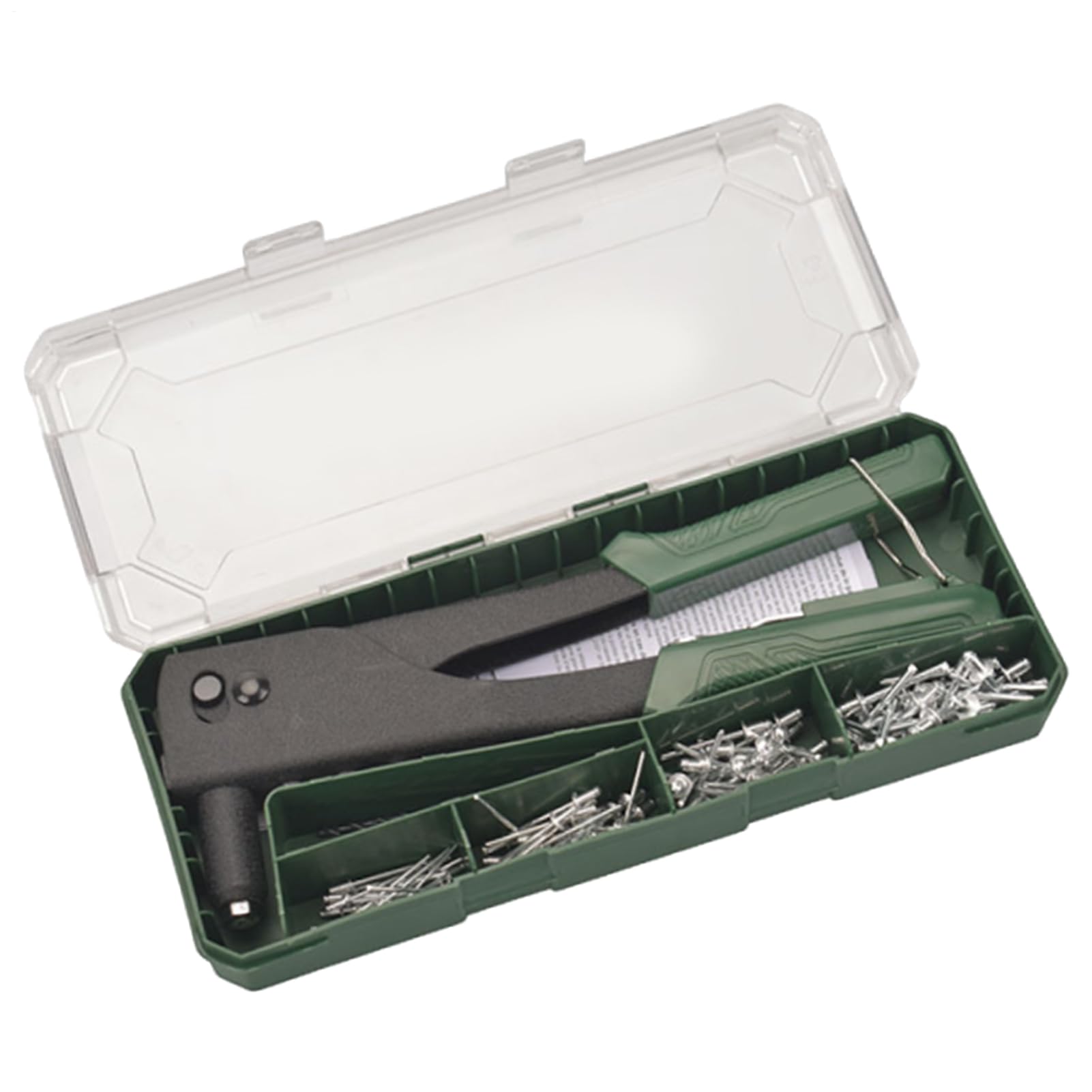 リベットツールキット、ハンドリベーター - ヘビーデューティ9.5inポップハンドツールキット | Rivnuts Setter、Rivnuts Assortment Set、Drill Bit Set、Automotive Repairs Supplies for Metal、Fabric