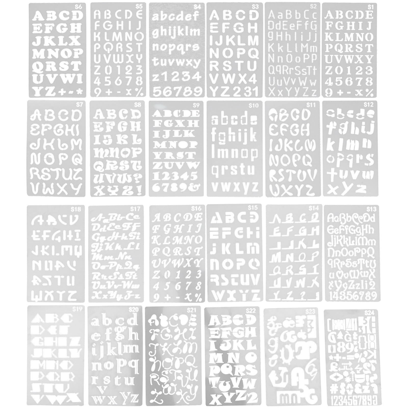 24個入り口・入口文字のステンシルプラ製な 向け文字記号行動様式青写真絵を描くこと用指針円味帯びた外辺部木に絵描く利得のステンシル