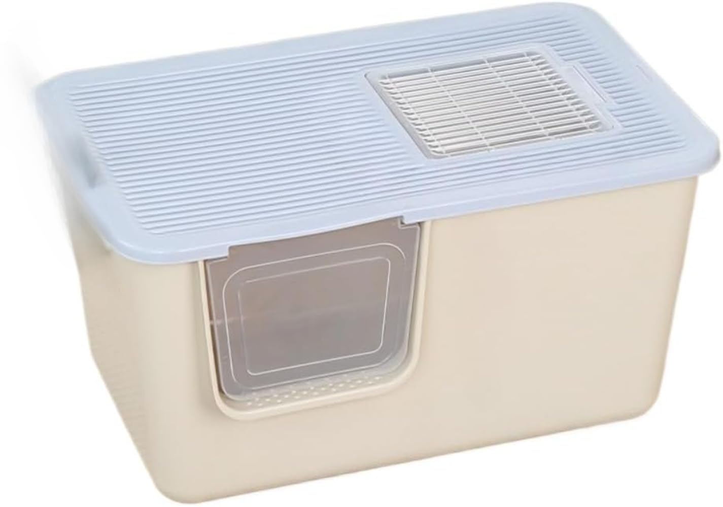 Ladfrol 猫用室内用便器 学生寄宿舎型 蓋付き添い人 大型猫用 大型猫用室内用便器 砂の飛び散りを防ぐ 半屋外用 抗菌 消臭 猫用室内用便器 小ぎれい 猫装置 (全差しかためる,A)
