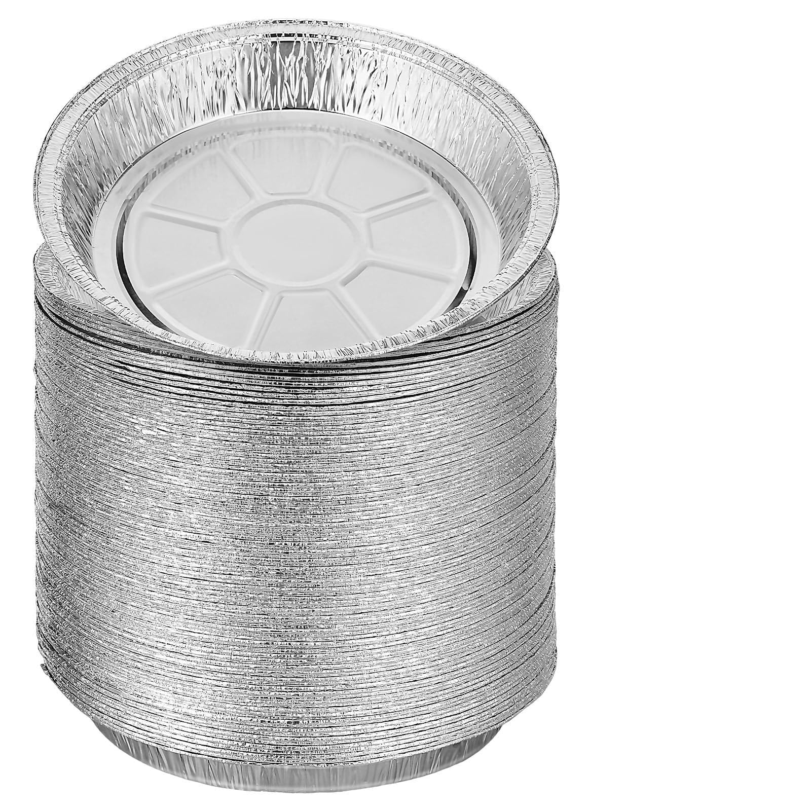 LABRIMP 100個アルミホイル製膳立てお盆 丸型使い捨てベーキングパン エアフライヤー用軽銀食パン 牢固たるなフライパン 焼き物やホームベーキングに適した箔皿