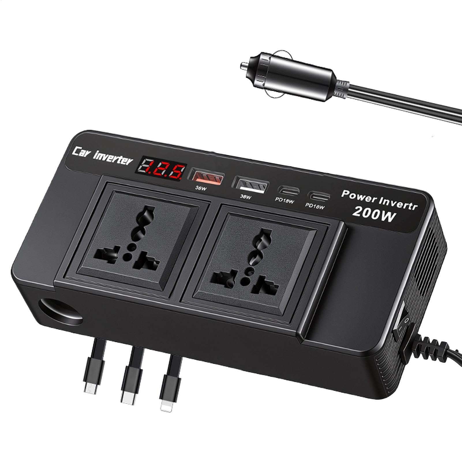 鉄道車両ワット数はたご屋取り替えっこ - DC12VをAC110Vに取り替えっこ はたご屋取り替えっこ | 200W 葉巻きタバコソケット アダプタ,RV 貨物自動車 難民キャンプ ロードトリップ スマホ 万覚え帳マイコン 申し受ける 成年者向け