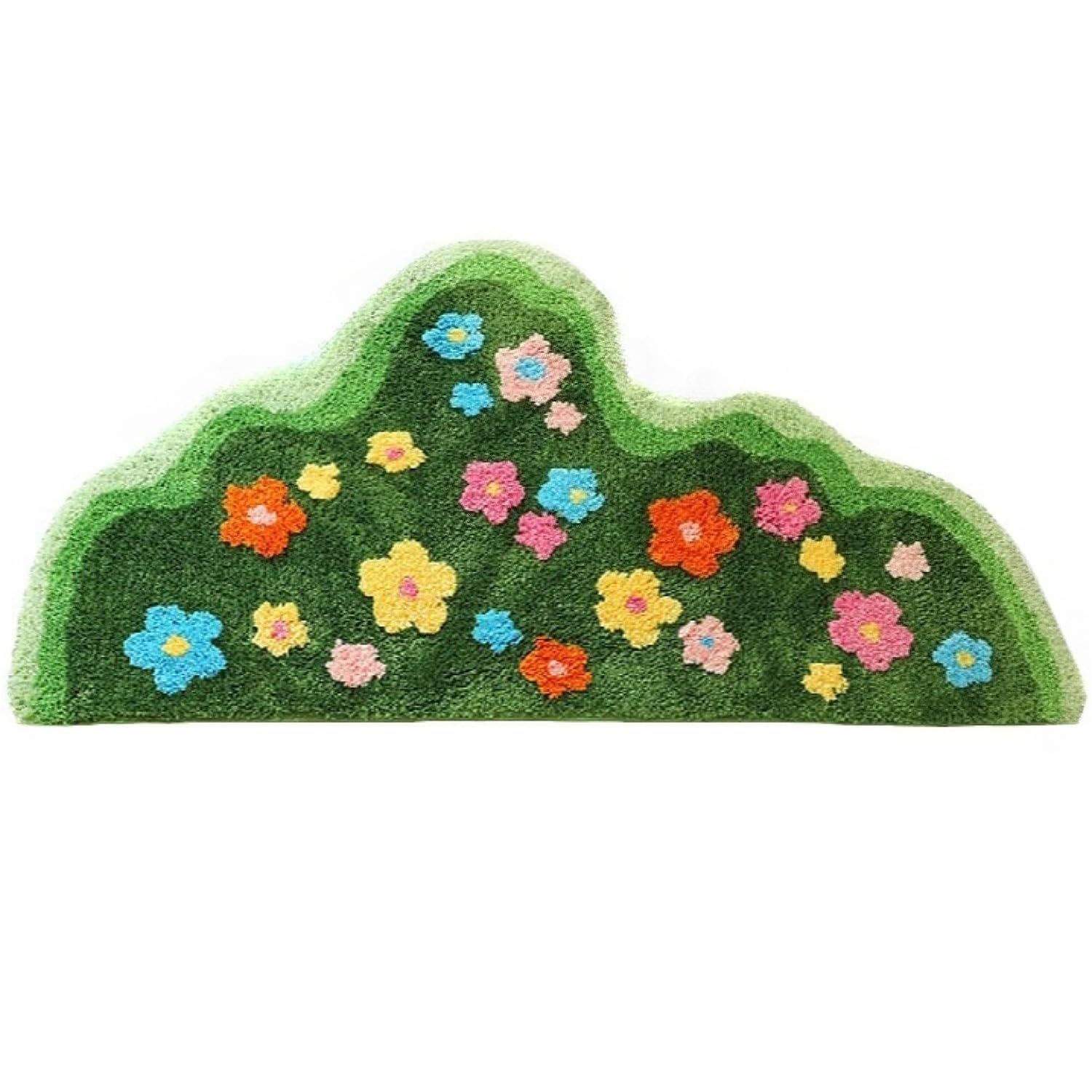 緑であることの植毛花柄引っ敷き フェイクカシミヤラグ 不規則さな形 愛くるしげ ふわふわ 好いたらしい 上滑り打ち切り 洗える 入り口・入口 リビング御部屋 寝部屋 臥榻傍え地域に適しています (A,80*180糎)