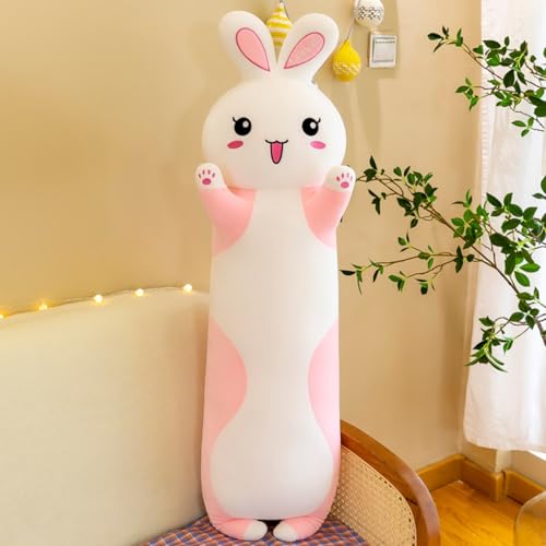 BDHD 抱き枕 うさぎ 座布団 ロング手合い ぬいぐるみ フワフワ 添い寝 安眠グッズ ボディピロー 多役立つこと 洗える 好いたらしい やわらか 癒し 妊婦用 横向き寝 ちびっ子用 生まれ落ちる日差し上げ物 お嬢さん向け (110珊,さくら色) [並行輸入品]