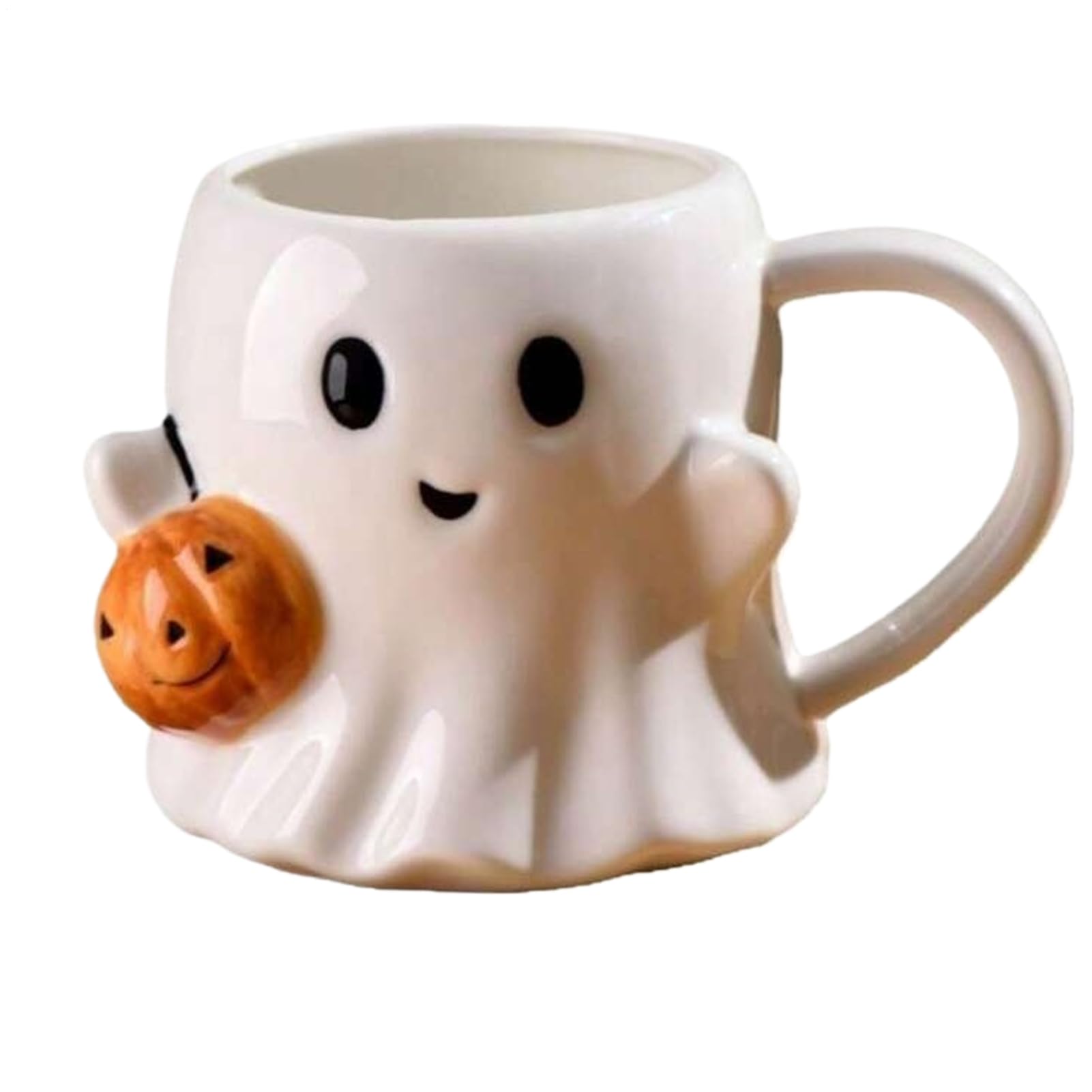 かわいいハロウィーンマグカップ - ゴーストテーマセラミックカップ、ハンドルガラスデザイン|ホームクリスマスバースデーパーティーギフトコーヒーマグ、大人10代の子供たちの愛好家が出席し、毎日の飲み物アクセサリー、家のコレクション｜いいものばかり