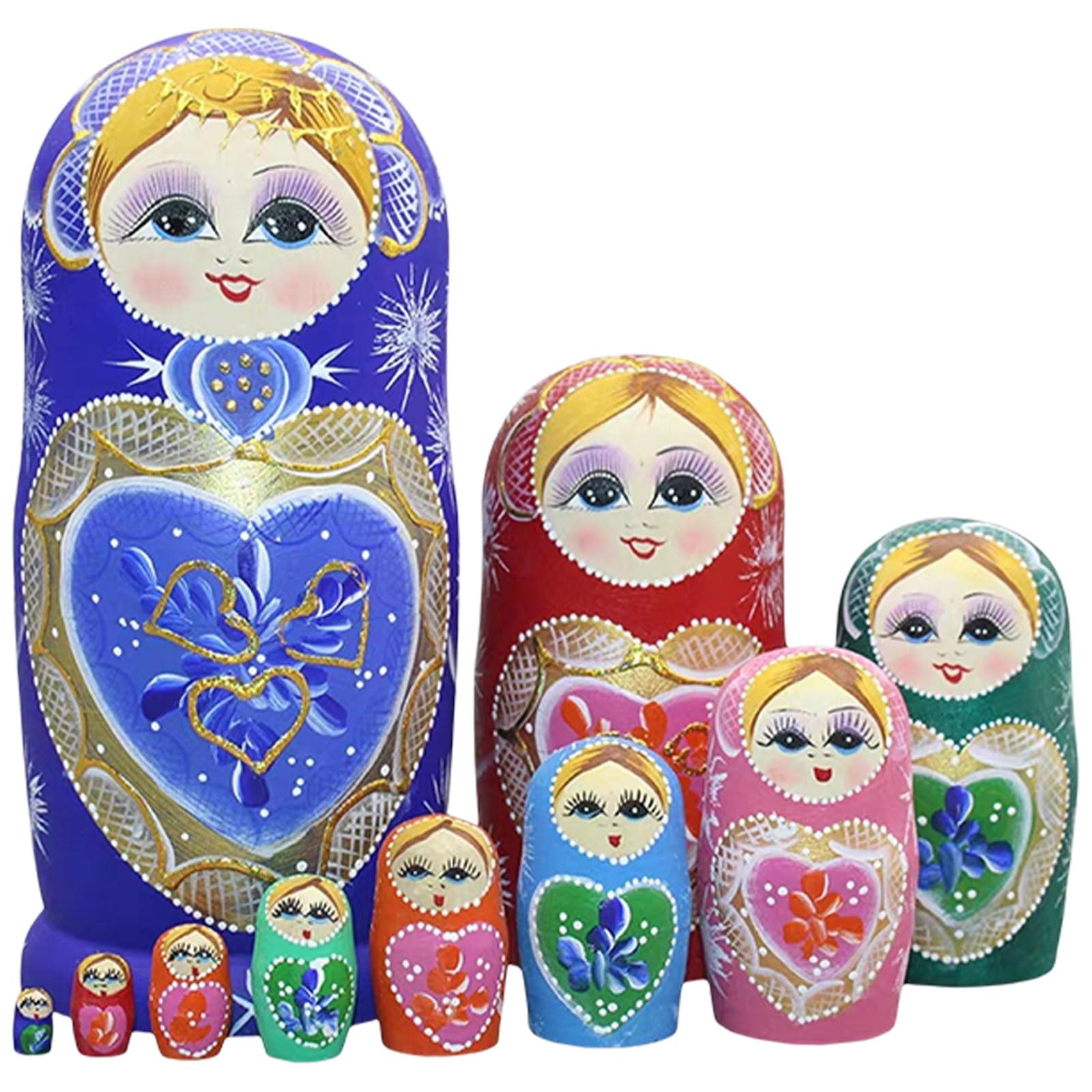 10 個ロシア入れ子人形木製マトリョーシカセット民芸工芸バーブーシュカ人形グッズ入れ子セット教育玩具|いいものばかり