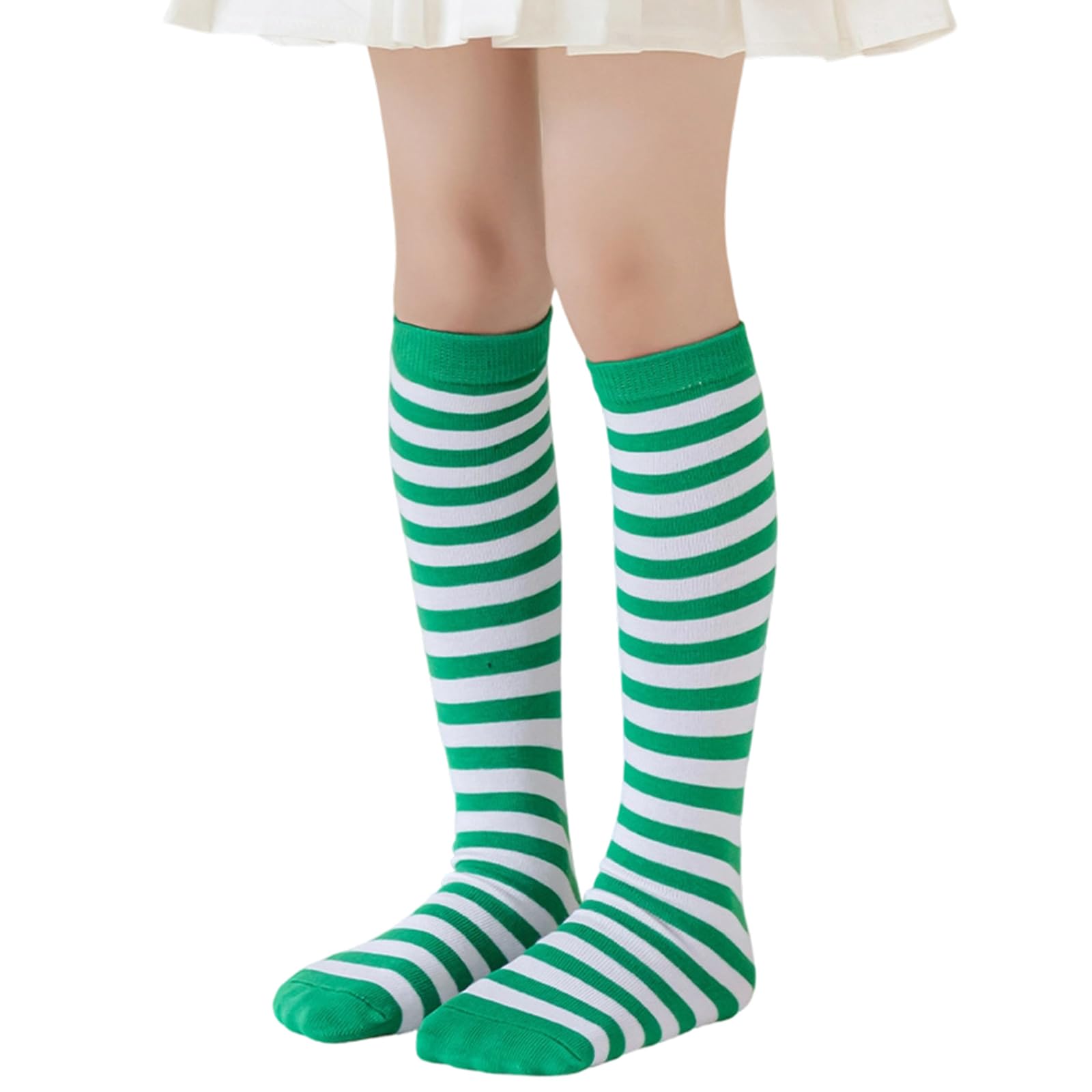 ストライプのソックス 幼児と子供用 柔らかく快適 ペアリングが簡単 パーティーやカジュアルウェアに 伸縮性のあるミドルカーフスクールソックス｜いいものばかり