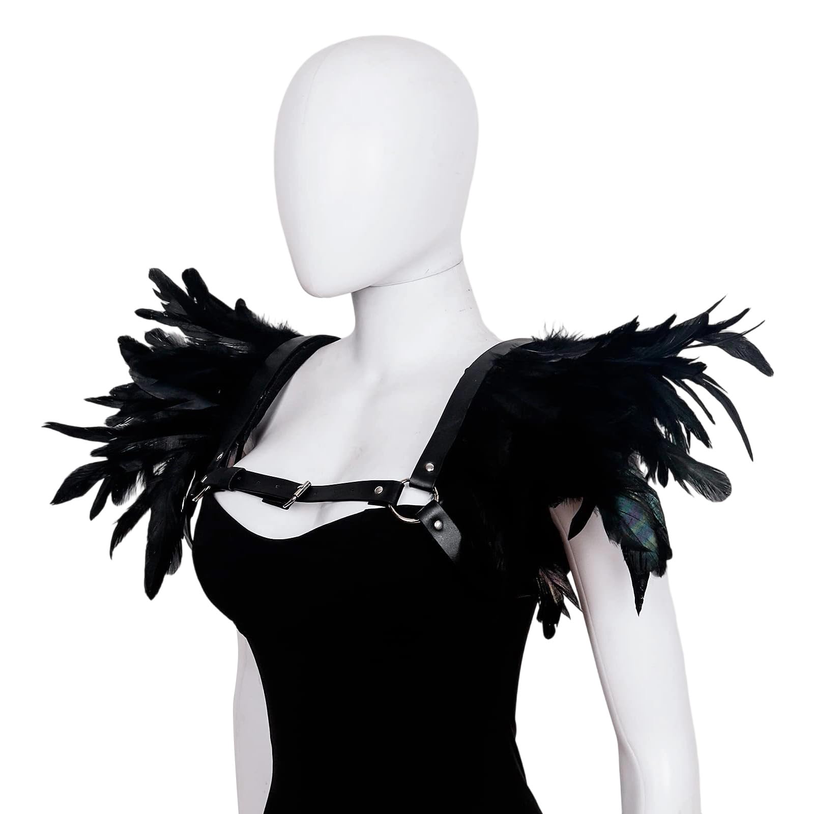 フェザー Gotik フェザーシュラグショールショルダーラップ中世ハロウィンコスプレ衣装大人女性男性ハロウィンコスプレ衣装｜いいものばかり
