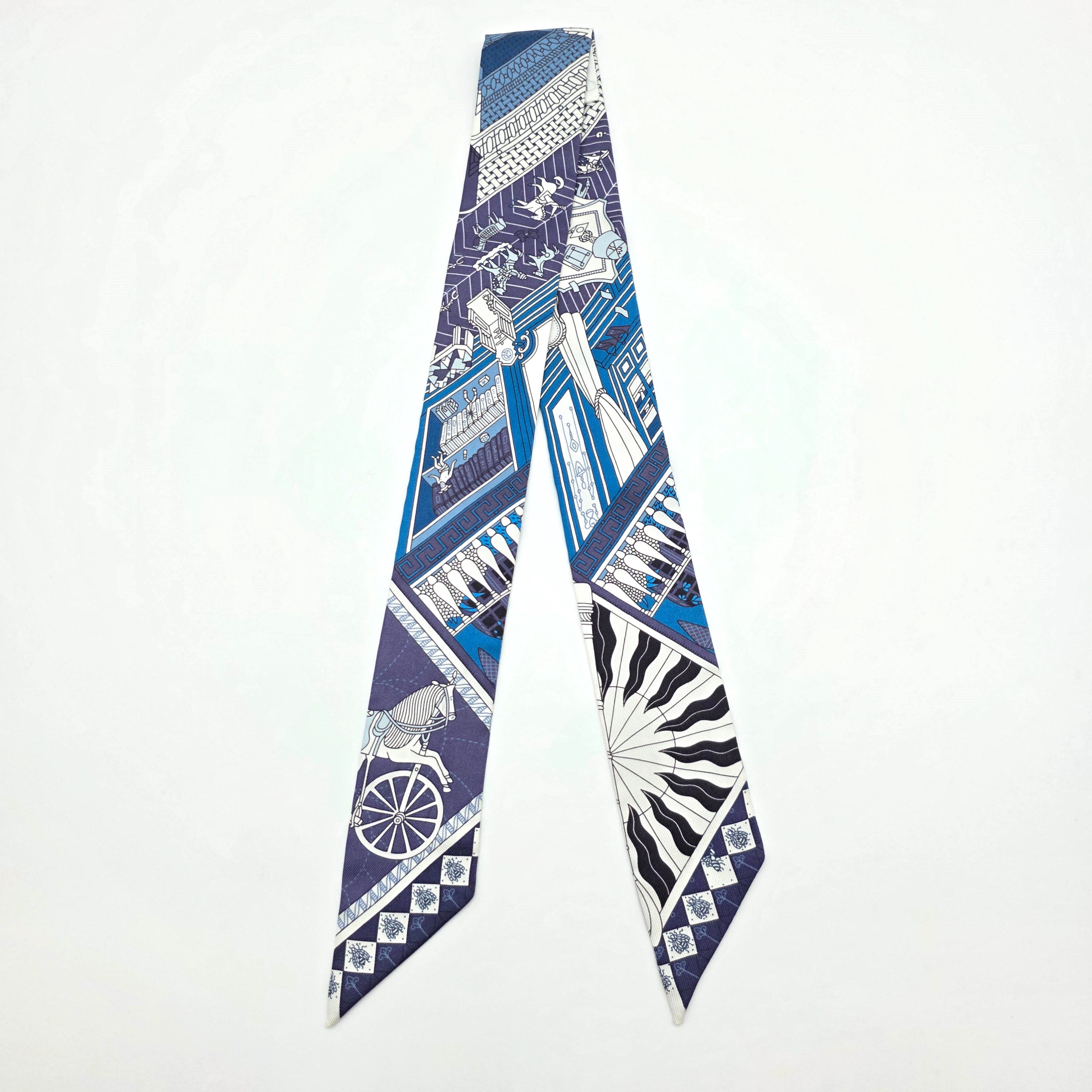 楽天市場】HERMES（エルメス）ツイリー ストーリー STORY ブルー系