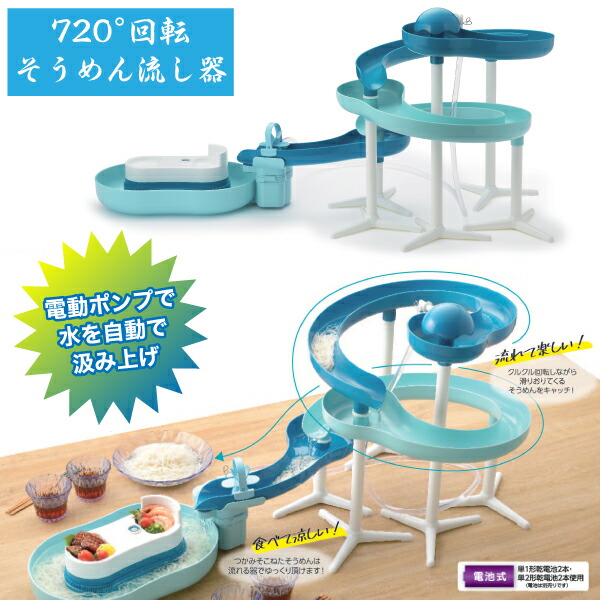 送料無料 7度回転 ロング そうめん流し器 ツイストスライダー スライダー 全長2cm 7度クルクル回転しながら流れる 電池式 流しそうめん機 家庭用 流麺 そうめんスライダー流しそうめん機 D 6678 Institutoipef Org