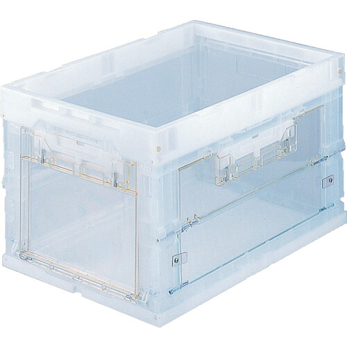 ＴＲＵＳＣＯ　α折りたたみコンテナ　５０Ｌ　扉付　透明【CRS50T】 販売単位：1個(入り数：-)JAN[4989999715583](ＴＲＵＳＣＯ 折りたたみコンテナ) トラスコ中山（株）【05P03Dec16】｜マルニシオンライン　店