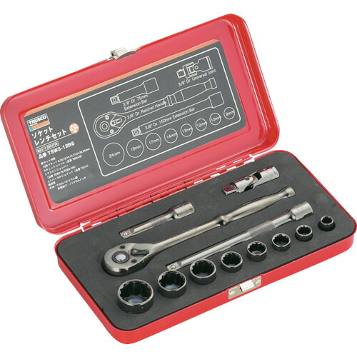ＴＲＵＳＣＯ　ソケットレンチセット　差込角９．５ｍｍ　１２Ｓ【TSW312BS】 販売単位：1S(入り数：-)JAN[4989999460674](ＴＲＵＳＣＯ ソケットレンチセット) トラスコ中山（株）【05P03Dec16】｜マルニシオンライン　店