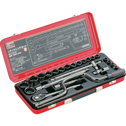 ＴＲＵＳＣＯ　ソケットレンチセット　差込角１２．７ｍｍ　２４Ｓ【TSW424S】 販売単位：1S(入り数：-)JAN[4989999460728](ＴＲＵＳＣＯ ソケットレンチセット) トラスコ中山（株）【05P03Dec16】