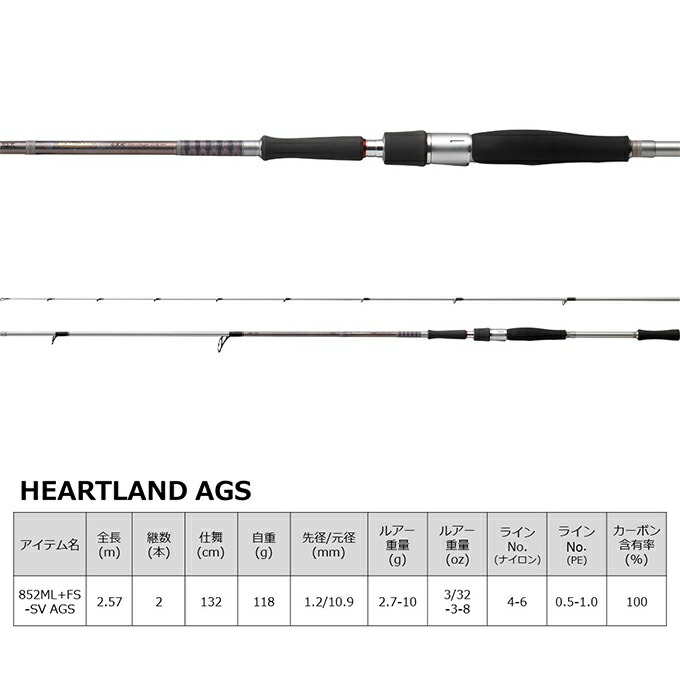 ダイワ ハートランド HL852ML+FS-SV AGS22 白震斬八伍 新品