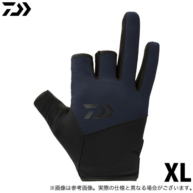 C ダイワ Dg 22w ネイビー Xl 防風グローブ 3本カット フィッシングウェア 22年秋冬モデル 22秋冬新作