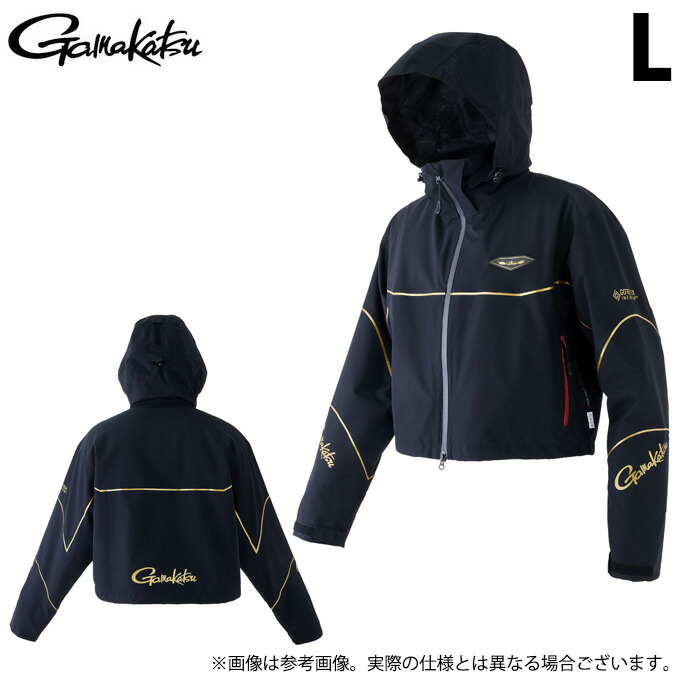 (c)【取り寄せ商品】 がまかつ GM3686 (L／ブラック) ゴアテックスインフィニアムTM ショートレインギア (フィッシングウェア・鮎用品／2023年春夏モデル) 【Σ01】