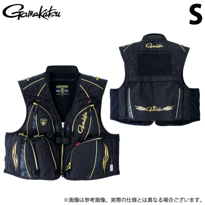 (c)【取り寄せ商品】 がまかつ GM2323 (S／ブラック×ブラック) ゴアテックスインフィニアムTMウィンドストッパー(R) ハーフメッシュベスト (フィッシングウェア・鮎用品／2023年春夏モデル) 【Σ01】