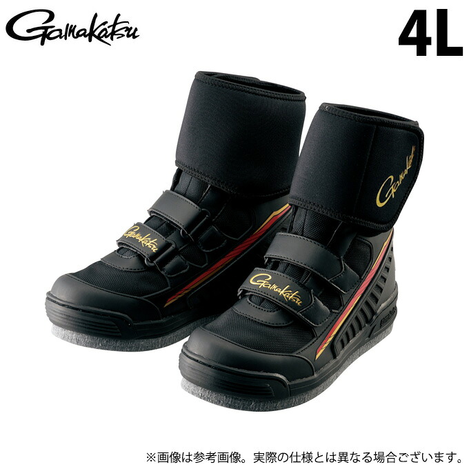 (c)【取り寄せ商品】 がまかつ GM4537 (4L／ブラック) ウェーディングシューズ(フェルト) (靴・鮎用品／2023年春夏モデル) 【Σ01】