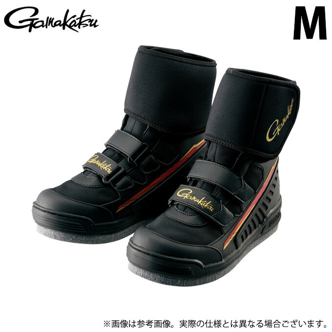 (c)【取り寄せ商いもの】 がまかつ GM4538 (M／黒いこと) ウェーディングシューズ(フェルトスパイク) (靴・鮎設備／2023年春夏模範例) 【Σ01】