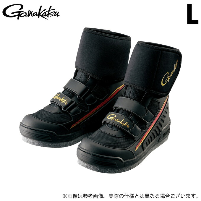(c)【取り寄せ商いもの】 がまかつ GM4538 (L／黒いこと) ウェーディングシューズ(フェルトスパイク) (靴・鮎設備／2023年春夏模範例) 【Σ01】
