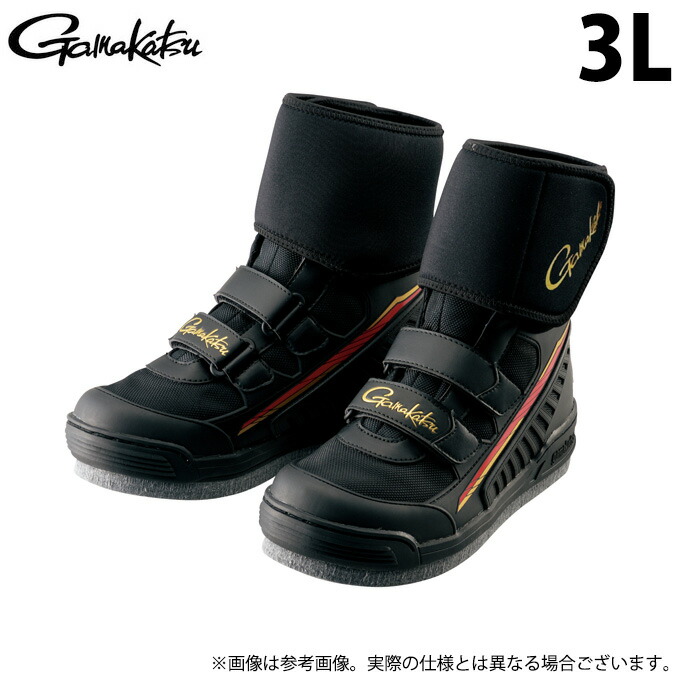 (c)【取り寄せ商いもの】 がまかつ GM4538 (3L／黒いこと) ウェーディングシューズ(フェルトスパイク) (靴・鮎設備／2023年春夏模範例) 【Σ01】