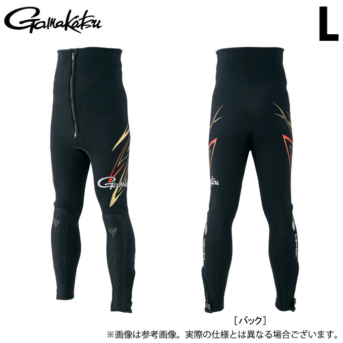 (c)【取り寄せ商品】 がまかつ GM5812 (L／ブラック×レッド) 鮎タイツ(3mm厚)スーパーハイストレッチ (フィッシングウェア・鮎用品／2023年春夏モデル) 【Σ01】