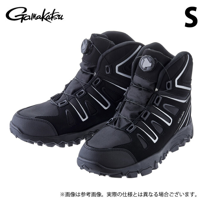 (c)【取り寄せ商品】 がまかつ GM4539 (S／ブラック×シルバー) ダブルグリップ スパイクシューズ(防水) (靴・シューズ／2023年モデル) 【Σ01】