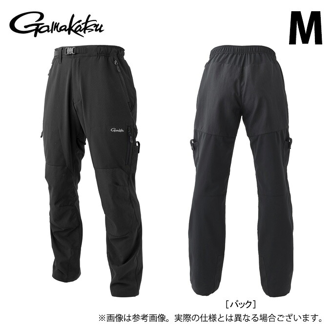 (c)【取り寄せ商品】 がまかつ GM3719 (M／ブラック×ブラック) HDフィッシングパンツ (フィッシングウェア／2023年秋冬モデル) /23AW 【Σ01】