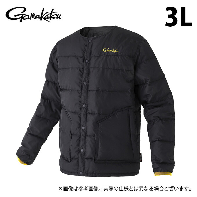 (c)【取り寄せ商いもの】 がまかつ GM3723 (黒いこと×ゴールド／3L) ライトダウンジャケット (フィッシングウェア／2023年秋冬ひな型) /23AW 【Σ01】