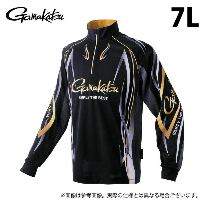 (c)【取り寄せ商いもの】 がまかつ GM3734 (7L／黒いこと) 2WAYプリントジップシャツ (フィッシングウェア・鮎装置) /Gamakatsu /2024年鮎商品目録生産物 【Σ01】
