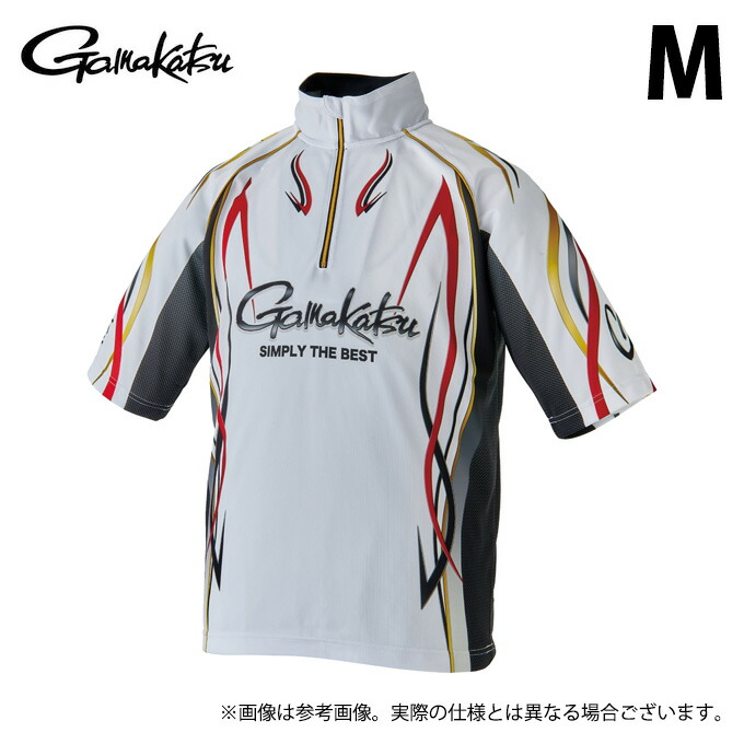 (c)【取り寄せ商いもの】 がまかつ GM3735 (M／白いこと) 2WAYプリントジップシャツ (フィッシングウェア・鮎機材) /Gamakatsu /2024年鮎商品目録生産品 【Σ01】 ウェア・アクセサリー-スポーツ・アウトドア