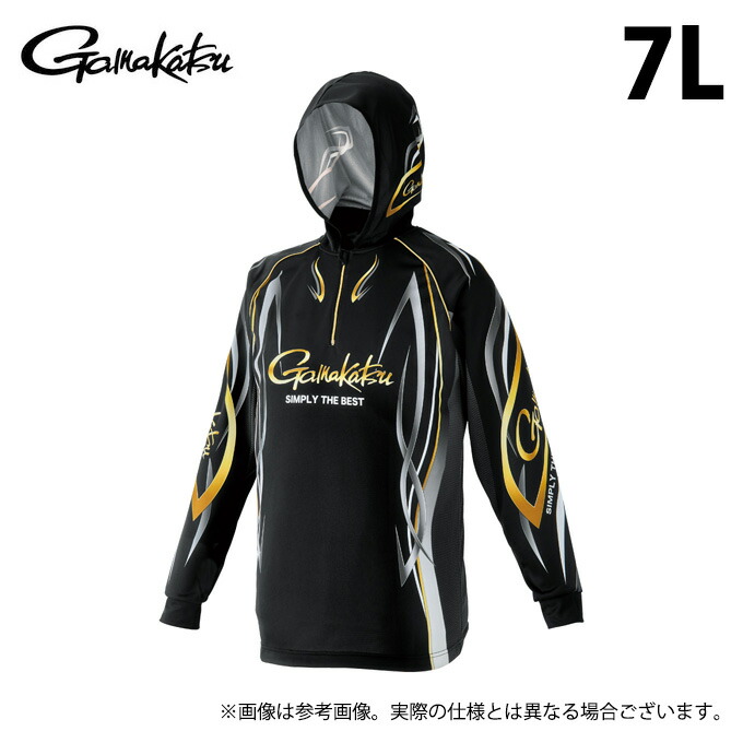 (c)【取り寄せ商品】 がまかつ GM3736 (7L／ブラック) 2WAYプリントジップシャツフーディ (フィッシングウェア・鮎用品) /Gamakatsu /2024年鮎カタログ製品 【Σ01】