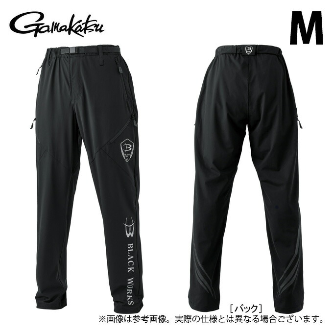 (c)【取り寄せ商いもの】 がまかつ GM3742 M／黒いこと(BLACK WORKS) サマードライパンツ (フィッシングウェア・鮎装置) /Gamakatsu /2024年鮎商品目録生産物 【Σ01】