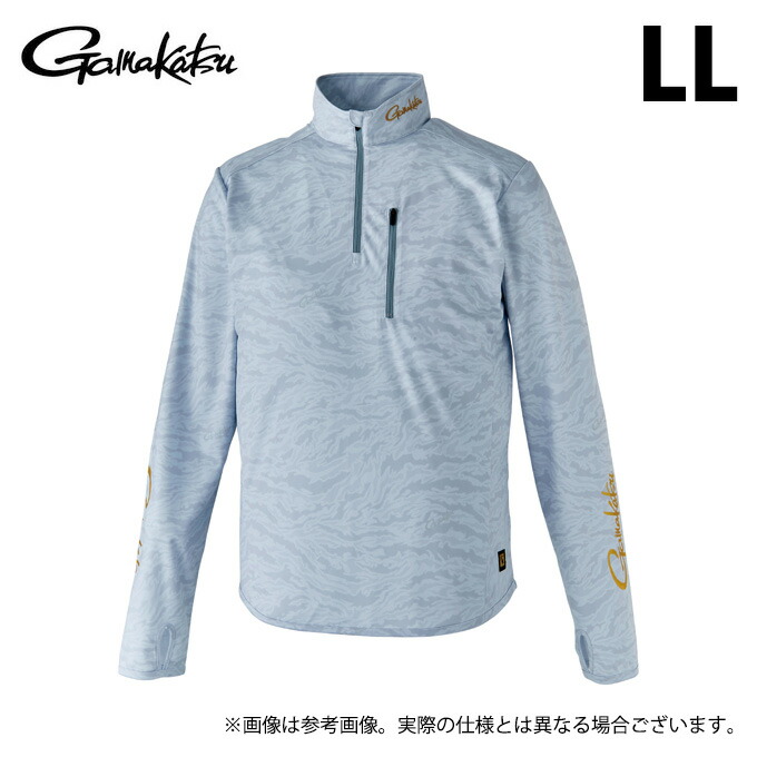 (c)【取り寄せ商いもの】 がまかつ GM3728 (LL／ともし火薄墨色) NO FLY ZONE(R) ジップシャツ (フィッシングウェア・鮎設備) /否飛球区画 /Gamakatsu /2024年鮎商品目録生産品 【Σ01】